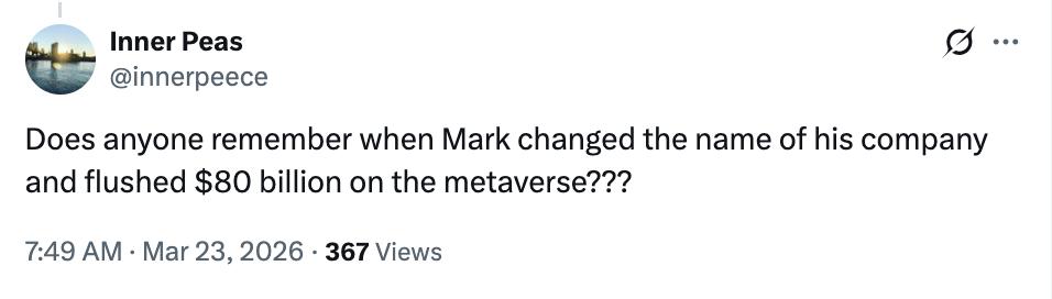  从裁员风暴到AI接棒；Meta的效率革命正由扎克伯格亲自验证。 IT技术 从裁员风暴到AI接棒；Meta的效率革命正由扎克伯格亲自验证。 IT技术