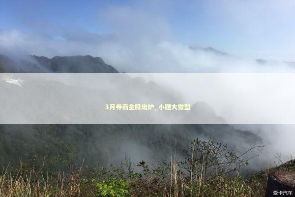 3月券商金股出炉_小题大做型 新闻