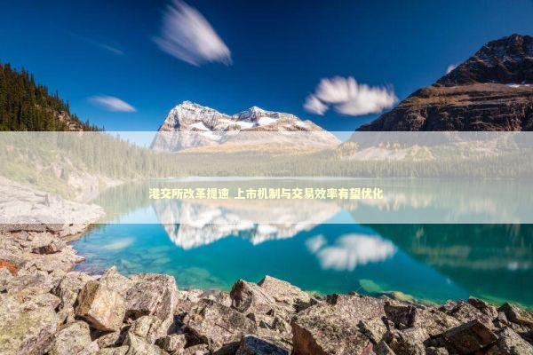 港交所改革提速 上市机制与交易效率有望优化 港交所改革提速 上市机制与交易效率有望优化 新闻