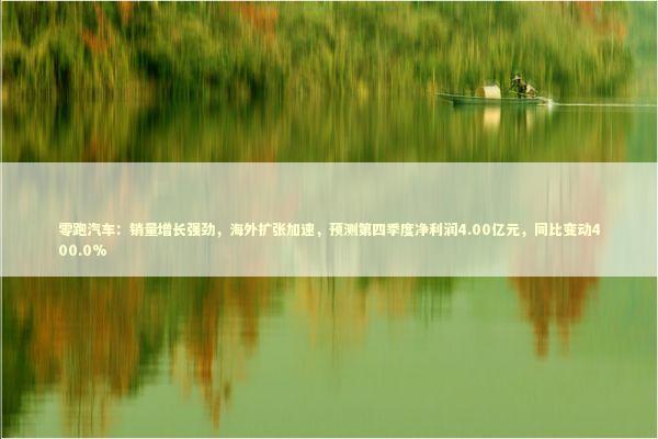 零跑汽车：销量增长强劲，海外扩张加速，预测第四季度净利润4.00亿元，同比变动400.0% 新闻