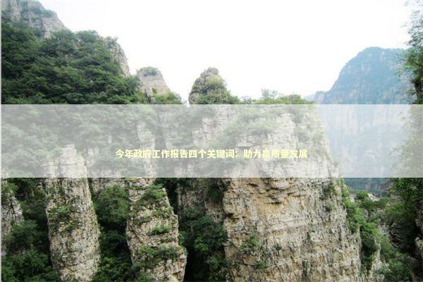 今年政府工作报告四个关键词：助力高质量发展 新闻