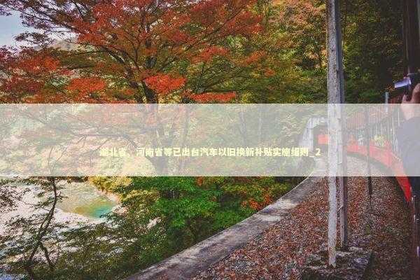 湖北省、河南省等已出台汽车以旧换新补贴实施细则_2 湖北省、河南省等已出台汽车以旧换新补贴实施细则_2 新闻