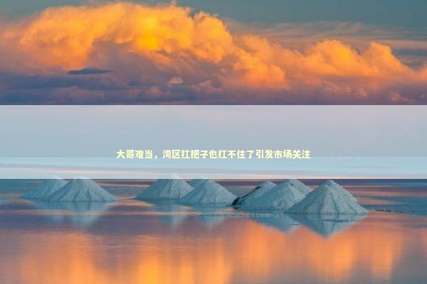 大哥难当,湾区扛把子也扛不住了引发市场关注 大哥难当,湾区扛把子也扛不住了引发市场关注 新闻