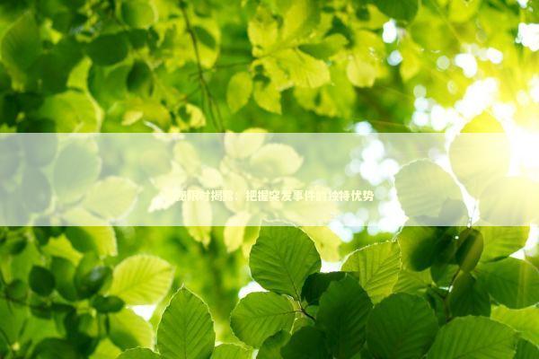 神秘限时揭露:把握突发事件的独特优势 神秘限时揭露:把握突发事件的独特优势 新闻